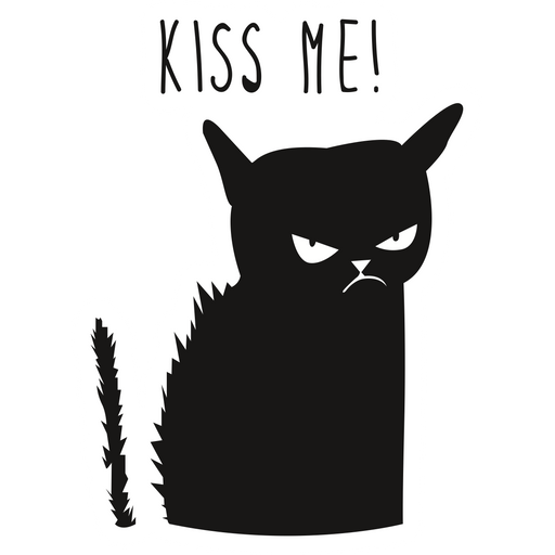 Black Cat Kiss Me Sticker