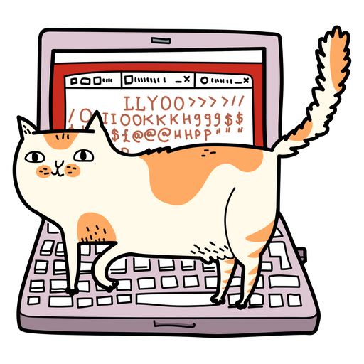 Cat Stands on a Laptop Sticker