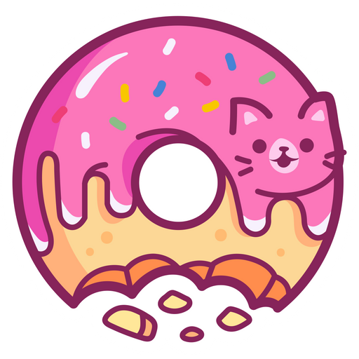 here is a Pink Donut Glaze Cat Sticker from the Cute Cats collection for sticker mania