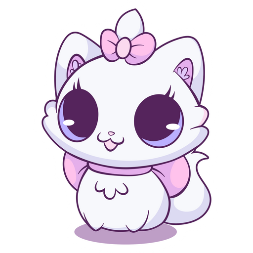 here is a Lovely White Kitty Sticker from the Cute Cats collection for sticker mania