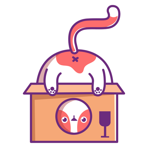 here is a Cat and Hole in the Box Sticker from the Cute Cats collection for sticker mania
