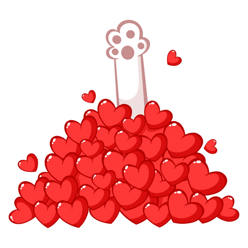 here is a Cat Drowning in Love Sticker from the Cute Cats collection for sticker mania