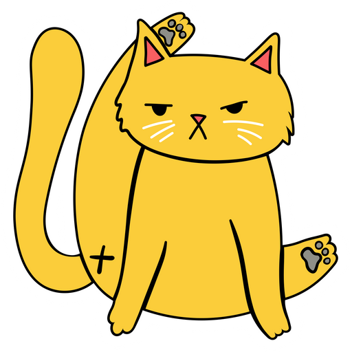 Serious Yellow Cat Sticker