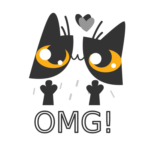 Cute Cat OMG Sticker