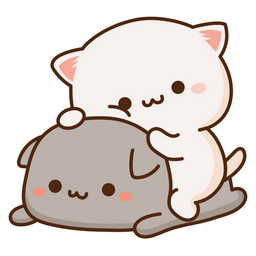 Cute Mochi Mochi Friends Cats Sticker - Sticker Mania