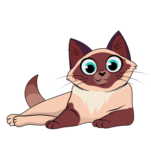 here is a Thai Kitten Lies on its Side Sticker from the Cute Cats collection for sticker mania