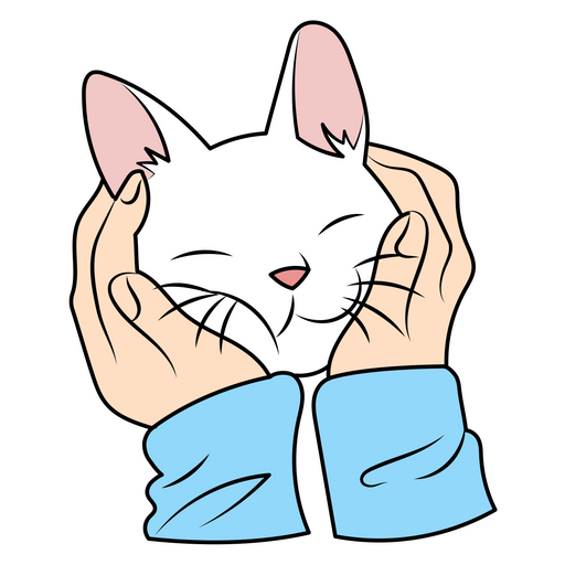 White Cat in Hugs Sticker