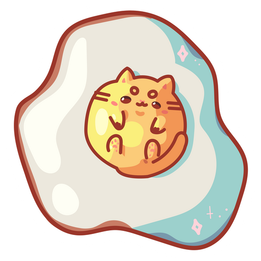 here is a Cat Yolk Sticker from the Cute Cats collection for sticker mania
