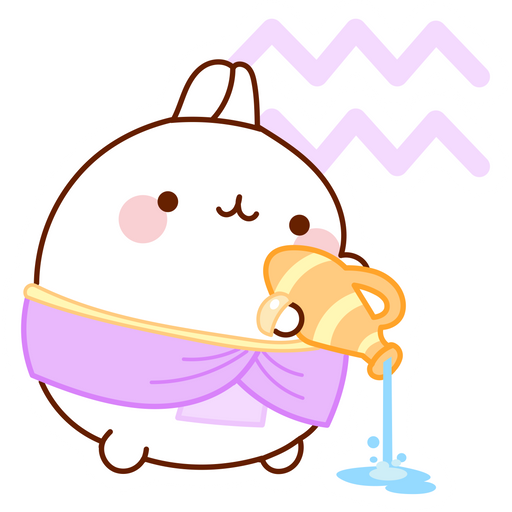 here is a Aquarius Zodiac Molang Sticker from the Zodiac Signs collection for sticker mania
