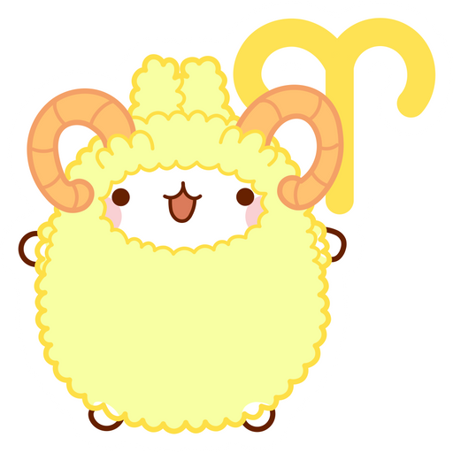 here is a Aries Zodiac Molang Sticker from the Zodiac Signs collection for sticker mania