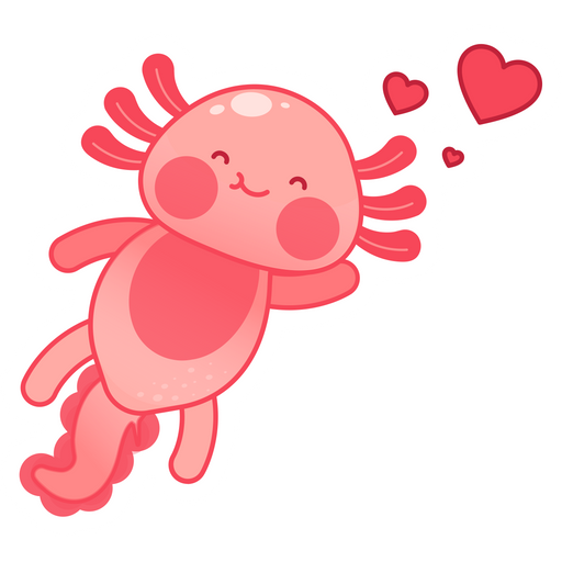 here is a Axolotl Heart Sticker from the Cute collection for sticker mania