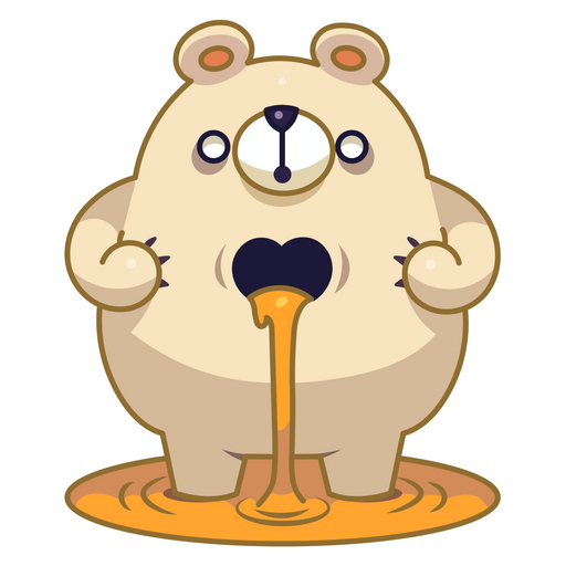 Bear with Honey Heart Sticker