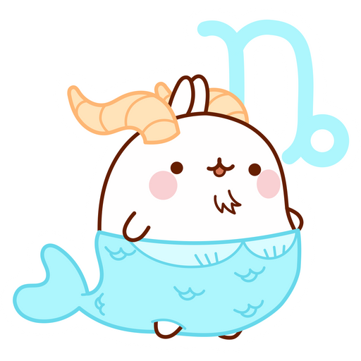 here is a Capricorn Zodiac Molang Sticker from the Cute collection for sticker mania