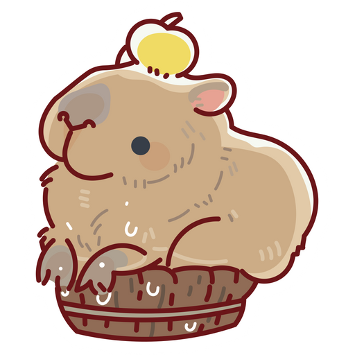 here is a Capybara Washes Sticker from the Cute collection for sticker mania
