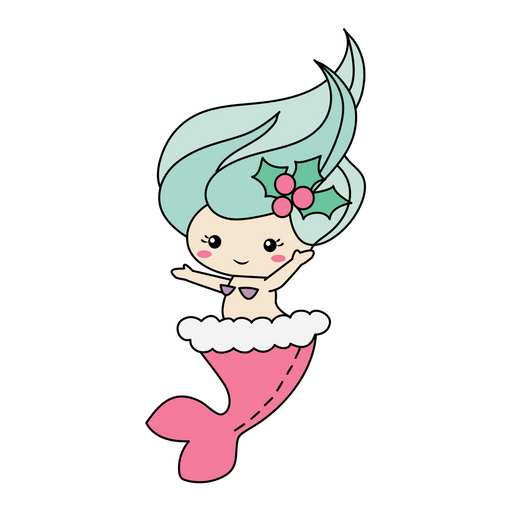 here is a Christmas Mermaid Sticker from the Cute collection for sticker mania
