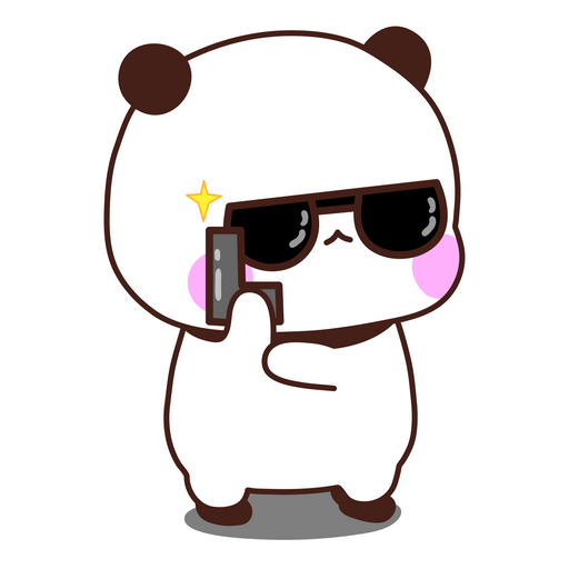 Cool Panda with Pistol Sticker