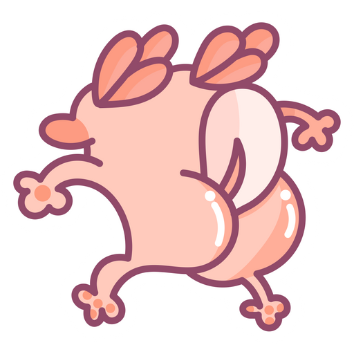 Cute Axolotl Butt Sticker