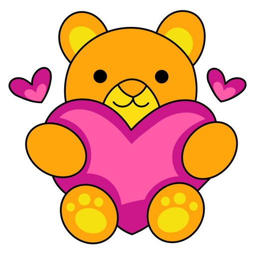 Cute Bear with Hearts Sticker