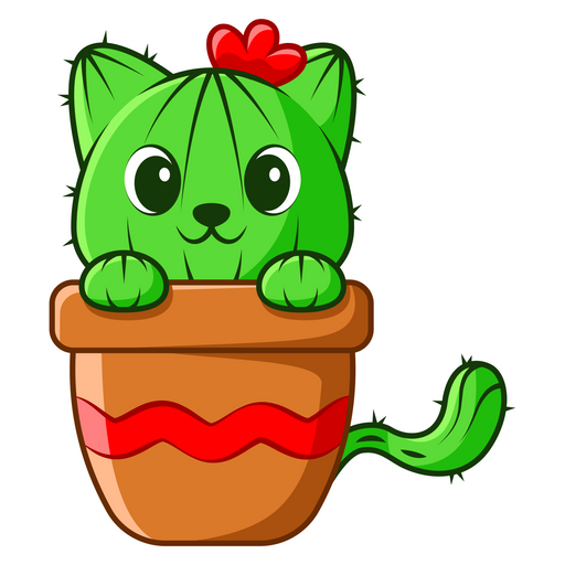 here is a Cute Cactus Cat Sticker from the Cute collection for sticker mania