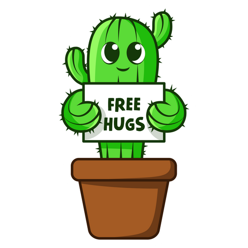 here is a Cute Cactus Free Hugs Sticker from the Cute collection for sticker mania
