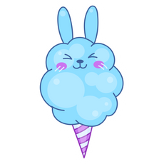 Cute Cotton Candy Bunny Sticker