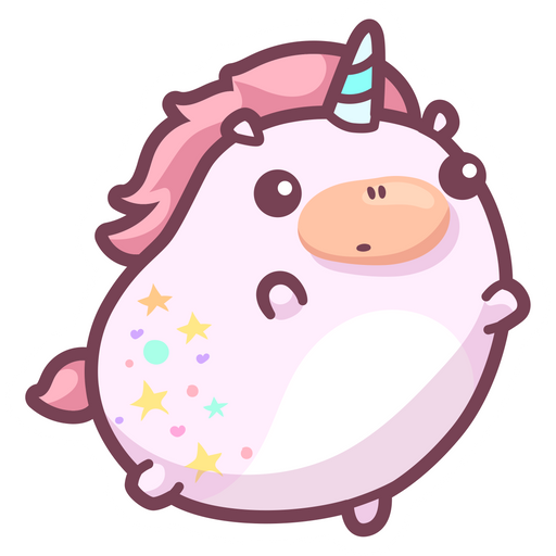 Cute Fat Unicorn Sticker