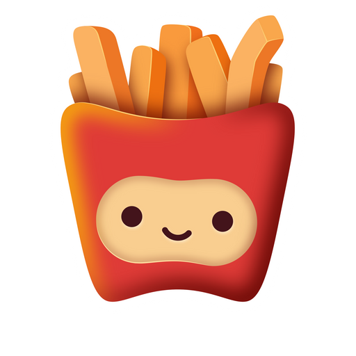 here is a Smiling French Fries Sticker from the Food and Beverages collection for sticker mania