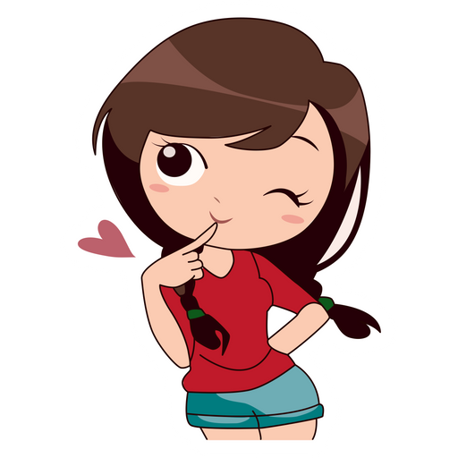 here is a Cute Girl Thinks About Love Sticker from the Cute collection for sticker mania
