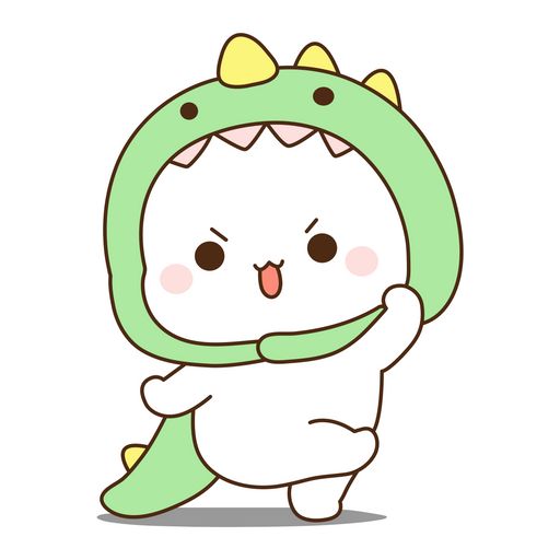 Cute Little Rabbit in Dragon Costume Sticker