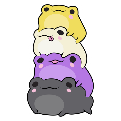 here is a Cute Multicolored Frogs Sticker from the Cute collection for sticker mania