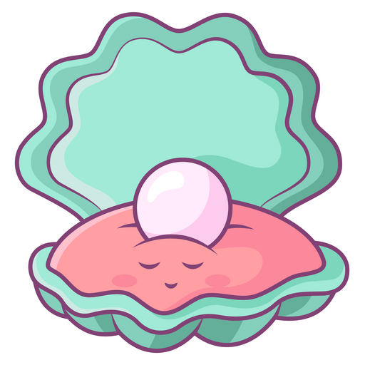 Cute Oyster Shell with Pearl Sticker