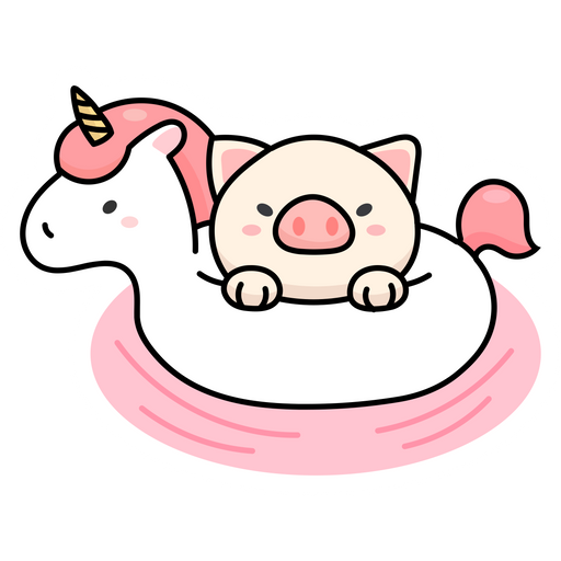 Cute Piggy Floats Sticker