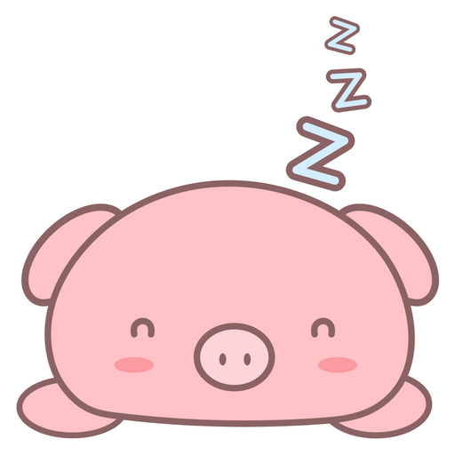 here is a Cute Piggy Sleeps Sticker from the Cute collection for sticker mania