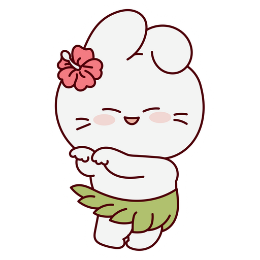 here is a Cute Rabbit Aloha Sticker from the Cute collection for sticker mania