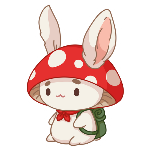 Cute Rabbit Mushroom Sticker