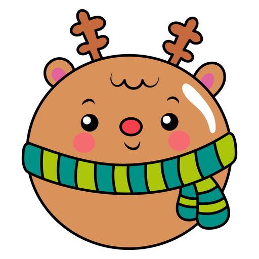 here is a Cute Round Deer in Scarf Sticker from the Cute collection for sticker mania
