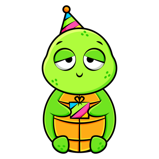 Cute Turtle Birthday Sticker