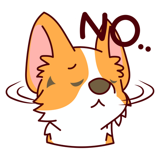 here is a Cute Dog Says No Sticker from the Cute collection for sticker mania