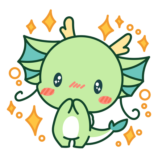 here is a Cute Happy Dragon Sticker from the Cute collection for sticker mania