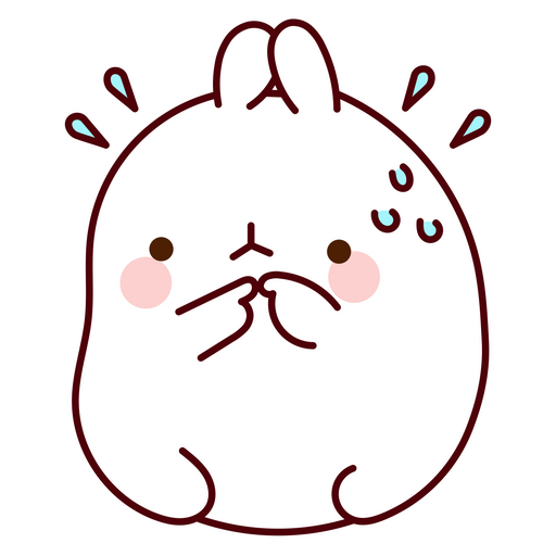 here is a Molang Concerned Sticker from the Cute collection for sticker mania