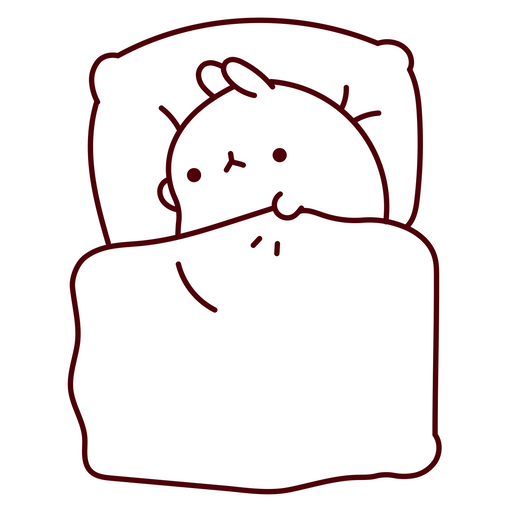 here is a Molang Goes To Sleep Sticker from the Cute collection for sticker mania