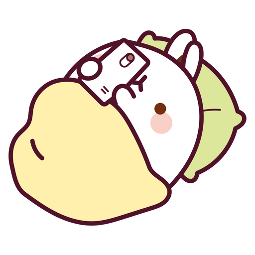 here is a Molang in the Phone Sticker from the Cute collection for sticker mania