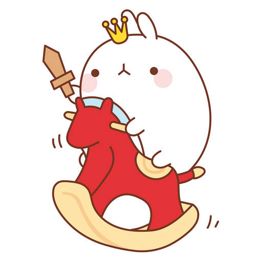 here is a Molang Prince Sticker from the Cute collection for sticker mania