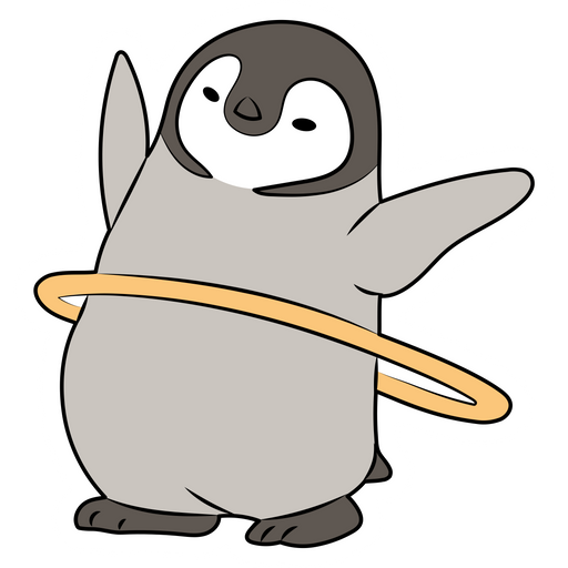 Cute Penguin with Hula-Hoop Sticker