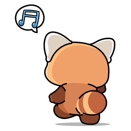Cute Little Red Panda Sings Sticker