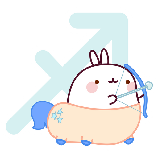 here is a Sagittarius Zodiac Molang Sticker from the Zodiac Signs collection for sticker mania