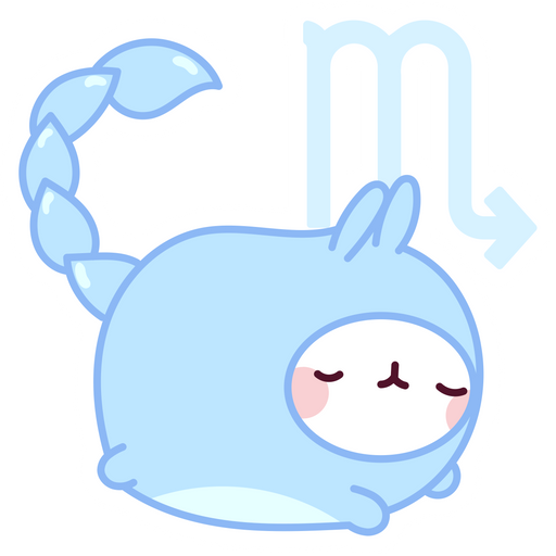 here is a Scorpio Zodiac Molang Sticker from the Cute collection for sticker mania