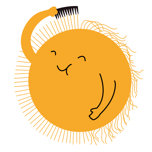 here is a Cute Sun Combing Hair Sticker from the Cute collection for sticker mania