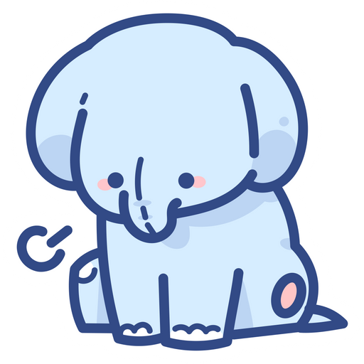 here is a Tired Elephant Sticker from the Cute collection for sticker mania