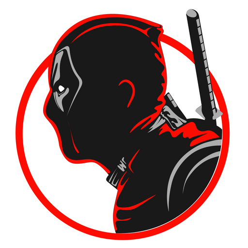 here is a Deadpool in the Shadow Sticker from the Deadpool collection for sticker mania